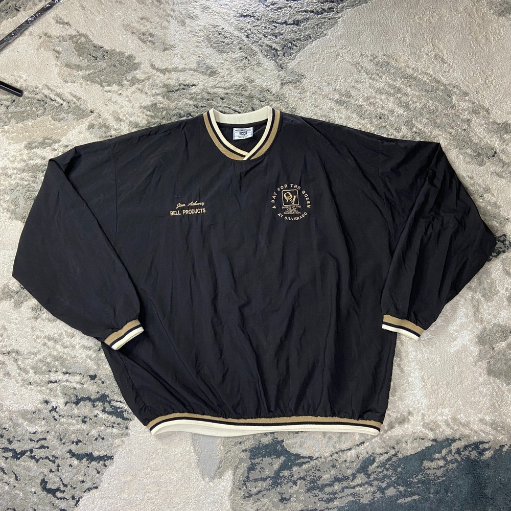 Vintage Lee Windbreaker Jacket Mens Large Black‎ Chevy "We'll Be There V Neck